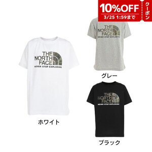 【10%OFFクーポン対象 3/25 1:59迄】ノースフェイス（THE NORTH FACE）（キッズ）半袖 Tシャツ ショートスリーブ カモロゴTシャツ NTJ32359 トップス UVカット クルーネック