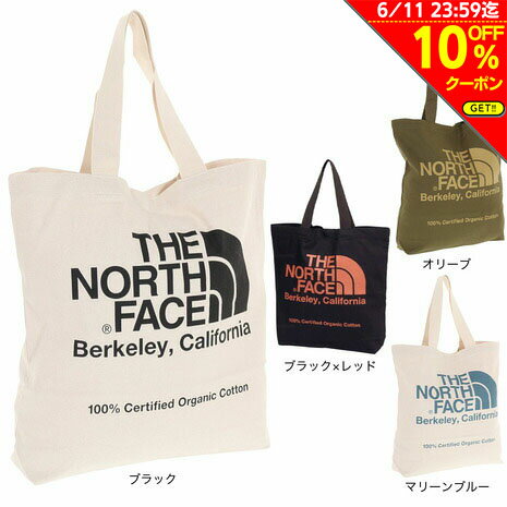 【5/10限定 エントリー＆対象4店舗買い回りで最大P10倍】ノースフェイス（THE NORTH FACE）（メンズ、レディース）オーガニックコットントートバッグ NM82385のサムネイル