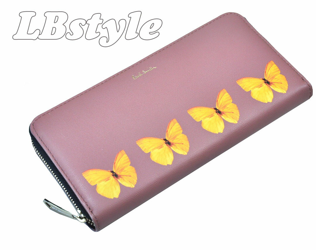 ポールスミス　長財布　ポール・スミス　ファスナー長財布　ポールスミス　小銭入れ付き　長財布　プレゼント　paulsmith　SLBバタフライ牛革・羊革　ファスナー長財布　ポールスミス100-1168