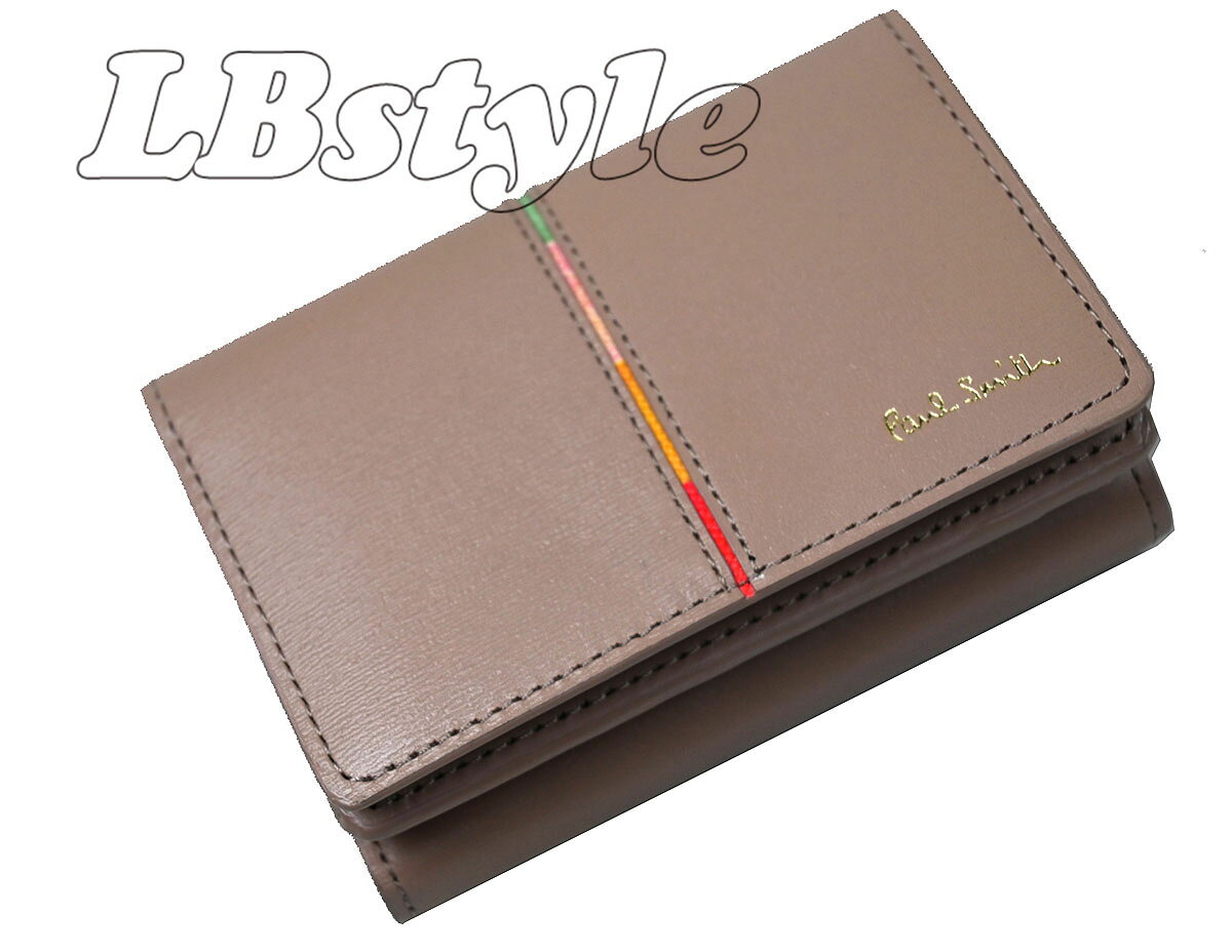 ポールスミス マルチストライプ タブ 3つ折り財布 ブラウン レディース がま口 ポールスミス Paul Smith レディース 財布 マルチストライプ タブ
