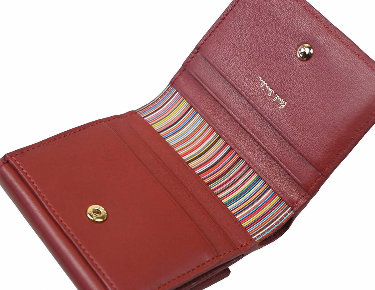 ポールスミス　財布　paulsmith　MSTトリム　羊革　マルチストライプ　財布　ポール・スミス　小銭入れ付き　三つ折り財布　ポールスミス900-1234 3