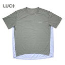 【異素材ミックス Tシャツ / カットソー】LUC+(ルクタス) / モクグレー / ストライプ / ユニセックス / メンズ / レディース / スポーツ