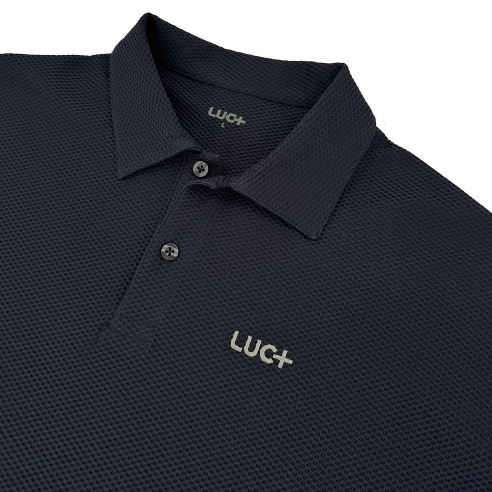 LC CollectionのLUC+ ルクタス ポロシャツ BK メンズ・レディース ソフトテニス テニス ウェア 男女兼用 ユニセックス ルーセント LUCENT スポーツ ゴルフ 春用 夏用 ゲームシャツ 速乾吸収｜アングル3