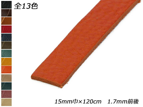 アリゾナレース 全13色 15mm巾×120cm 1.7mm前後 1本【メール便選択可】 [レザークラフトぱれっと] レザークラフト革ひも レース ヌメ革レース