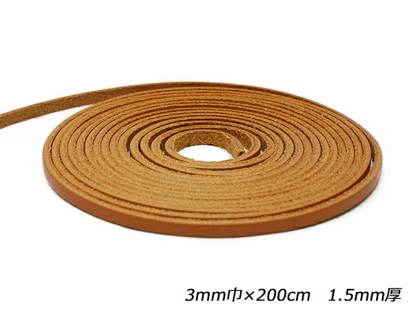 【徳用】アラバスタレース 橙 3mm×200cm 1.5mm厚 1本【メール便選択可】 [レザークラフトぱれっと] レザークラフト革ひも レース ヌメ革レース