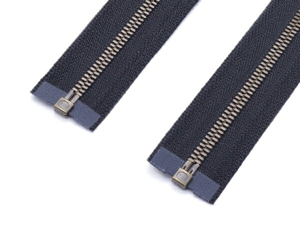 【YKK】オープンエクセラファスナー 3号 アンティークブラス DA2E 黒 30cm（幅26mm）【メール便選択可】 [レザークラフトぱれっと] レザークラフトファスナー エクセラファスナー