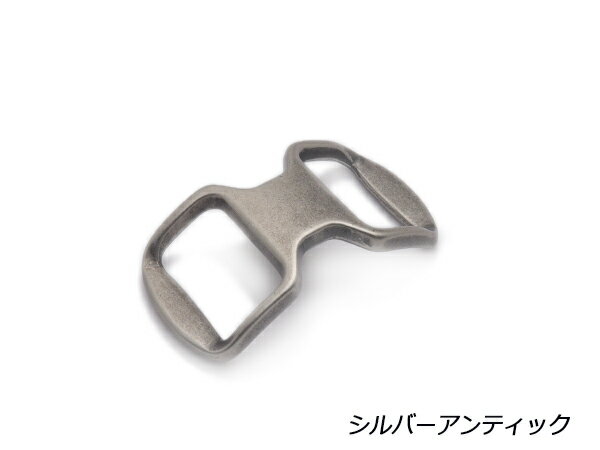 コンウェイバックル（1本ピンバックル） シルバーアンティック ベルト巾22mm、51mm×27mm 1ヶ【メール便選択可】 [レザークラフトぱれっと] レザークラフトバックル コンウェイバックル