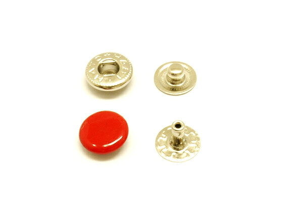 【箱売り】バネホック 小 赤 φ10mm｜足の長さ6mm 2000ヶ【送料無料】 [レザークラフトぱれっと] レザークラフトまとめ買い（業販） ホック箱売り