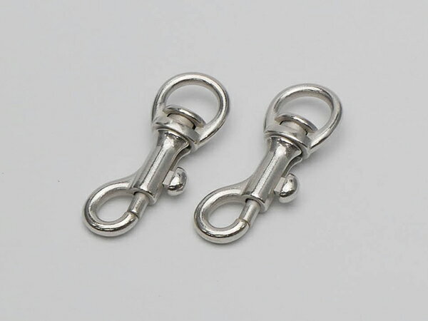 テッポーナスカン ミニ 丸頭 PN15 全8色 内巾丸8mm 2ヶ/100ヶ【メール便選択可】 [レザークラフトぱれっと] レザークラフト金具 ナスカン