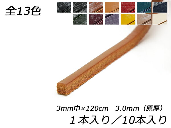 樂天商城 - バーミンガムレース（ブライドルレザー） 全13色 3mm巾×120cm 3.0mm（原厚） 1本/10本【メール便選択可】 [レザークラフトぱれっと] レザークラフト革ひも レース ヌメ革レース