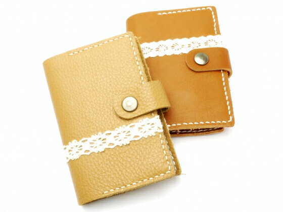 【完成品】レーシィシリーズ カードケース キャメル/ブラウン/チョコ 11.5×8cm 1ヶ【メール便選択可】 [レザークラフトぱれっと] レザークラフト完成品 カードケース 名刺入れ