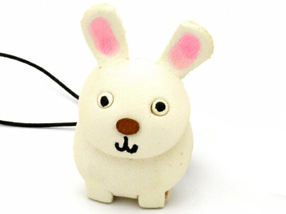 【完成品】リトルアニマルズ うさぎストラップ 35mm 1ヶ【メール便選択可】 [レザークラフトぱれっと] レザークラフト完成品 ストラップ