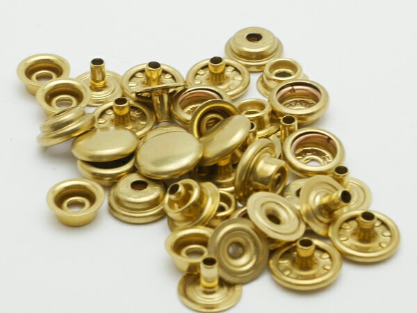 ジャンパーホック極小（#7090） ブラス 直径9.6mm×足の長さ4.5mm 10ヶ【メール便選択可】 [協進エル] レザークラフト金具 ジャンパーホック