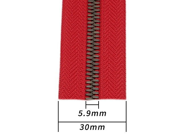 【YKK】エクセラファスナー 5号 アンティークカッパー （10cm単位売り） 全8色 10cm×購入数【メール便選択可】 [レザークラフトぱれっと] レザークラフトファスナー エクセラ10cm単位売り