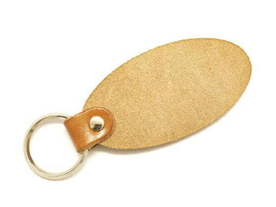 楕円キーホルダーキット 無地 3.5x7.3cm(本体部)【メール便選択可】 [レザークラフトぱれっと] レザークラフト皮革キット クラフトできるキーホルダー 2