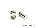 ネジ式カシメ 片ビス 中 ニッケル φ9×足の長さ10mm 線径4mm 10ヶ【メール便選択可】 クラフト社 レザークラフト金具 ネジカシメ 組ネジ