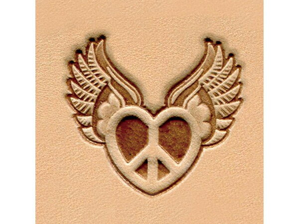 絵刻印 ウィングハート 28mm×25mm【メール便選択可】 [レザークラフトぱれっと] レザークラフト刻印 絵..