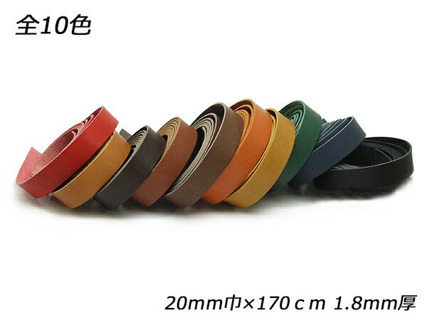 アラバスタレース 全10色 20mm巾×170cm 1.8mm厚 1本【メール便選択可】 [レザークラフトぱれっと] レザークラフト革ひも レース ヌメ革レース