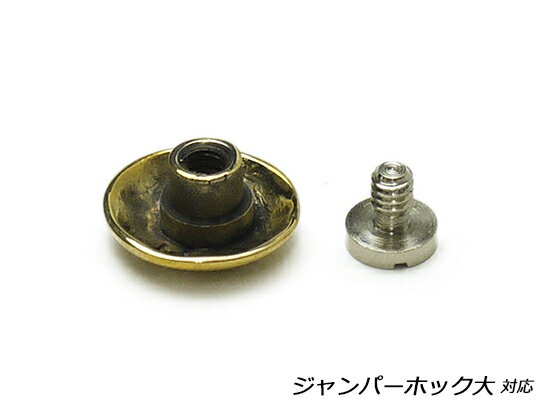 プレーンコンチョ センターハート 真鍮 13mm 1ヶ ネジ式（タイプF）【メール便選択可】 [コンチョワールド] レザークラフトコンチョ ハートコンチョ（ネジ式）