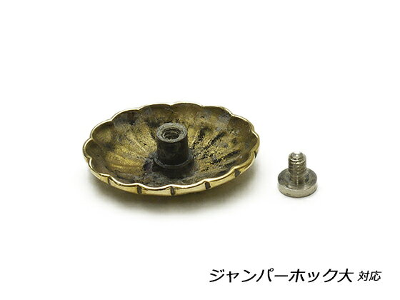 楕円コンチョ 真鍮 23×29mm 1ヶ ネジ式（タイプF）【メール便選択可】 [コンチョワールド] レザークラフトコンチョ 楕円コンチョ（ネジ式）