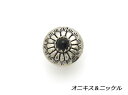 ストーンコンチョ オニキス（ニッケル） 13mm 1ヶ ループ【メール便選択可】 [コンチョワールド] レザークラフトコンチョ ストーンコンチョ（ループ）