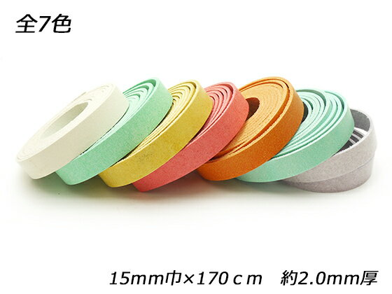 床革レース（ティーポ） 全7色 15mm巾×170cm 約2.0mm【メール便選択可】 [レザークラフトぱれっと] レザークラフト革ひも レース 床革レース