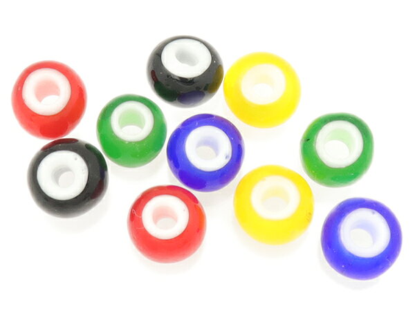 ホワイトハーツビーズ 大 ミックス 外径8.0mm×長さ6.0mm 穴径1.5〜2.5mm 10ヶ【メ...