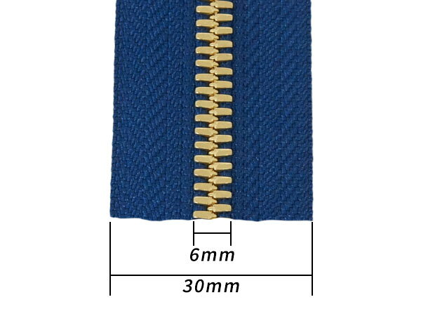 【YKK】エクセラファスナー 5号ダブル ゴールデンブラス （10cm単位売り） 全8色 1...