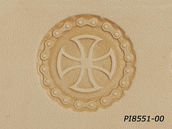 絵刻印 ギアクロス 25×25mm【メール便選択可】 [レザークラフトぱれっと] レザークラフト刻印 絵刻印（2-3Dスタンプ）