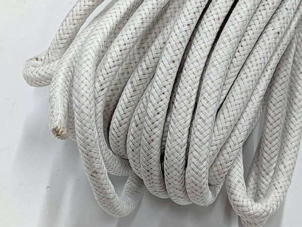 手ひも芯（綿組紐）メートル売り 白 φ10mm 1m【メール便選択可】 [レザークラフトぱれっと] レザークラ..