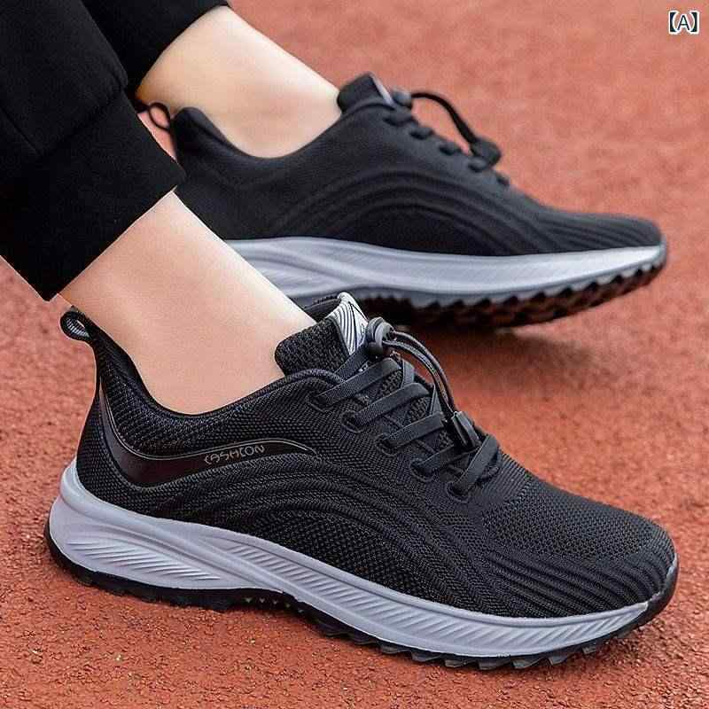 Men'S Shoes - スニーカー 男性用 春夏 向け 軽量 メッシュ 通気性 ウォーキング 旅行 ダディシューズ 日常使い 歩きやすい 伸縮素材