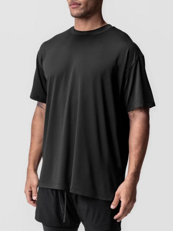 樂天商城 - Tシャツ メンズ 夏用 ゆったり 半袖 クルーネック 無地 透気性 トレーニング フィットネス ジョギング スポーツ トップス 吸湿速乾 日常使い 軽量