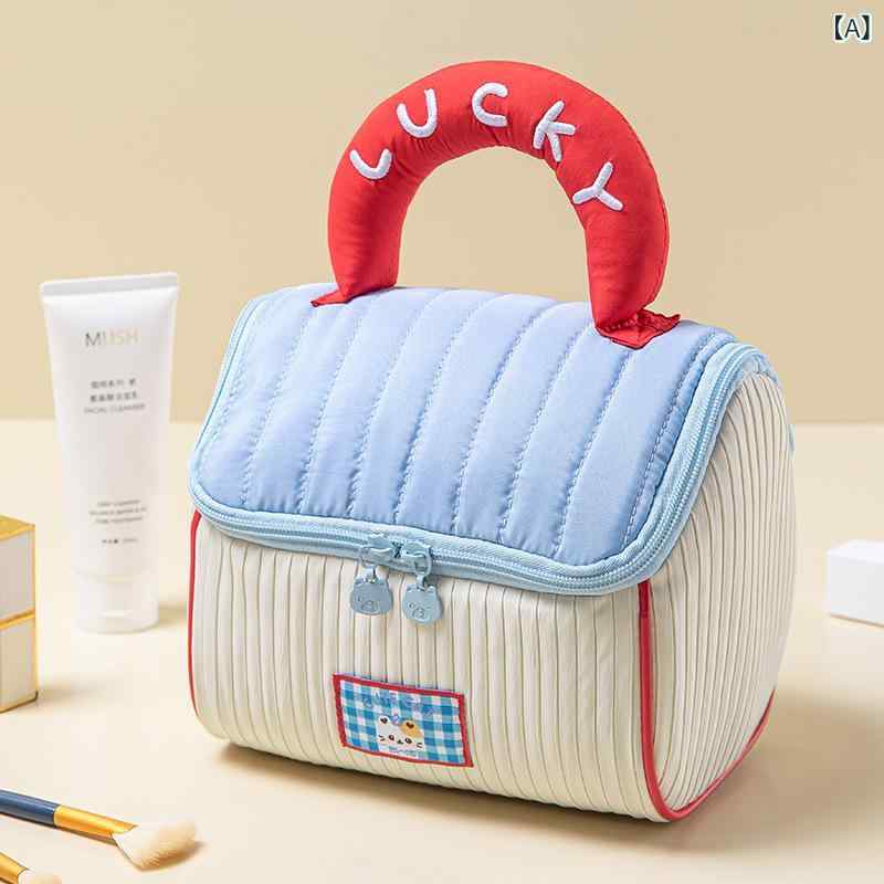 Drawstring Bags - 化粧ポーチ かわいい家型 旅行用 大容量 柔らかい収納バッグ 手持ち 洗面ケース ポータブル 日常使い 軽量 かわいい