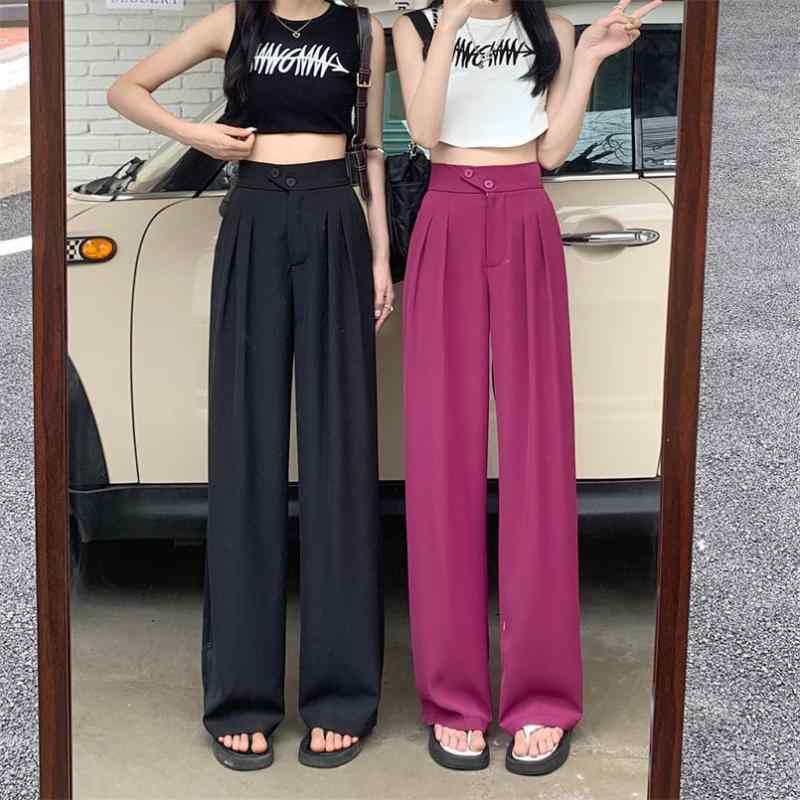 レディース ハイウエスト ワイドパンツ スーツパンツ 春夏 ドレープ 細見え ゆったり ロング丈 上品 フィット 通勤 普段使い カジュアル