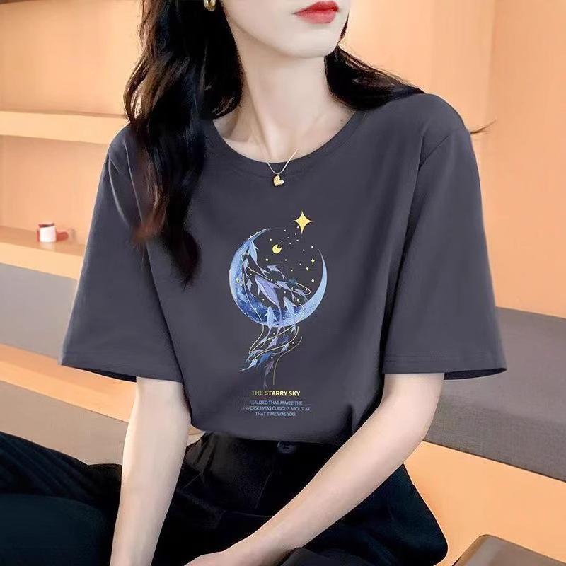 レディース ゆったり コットン 短袖 Tシャツ インナー トップス クルーネック 夏用 ストレートショルダー 快適
