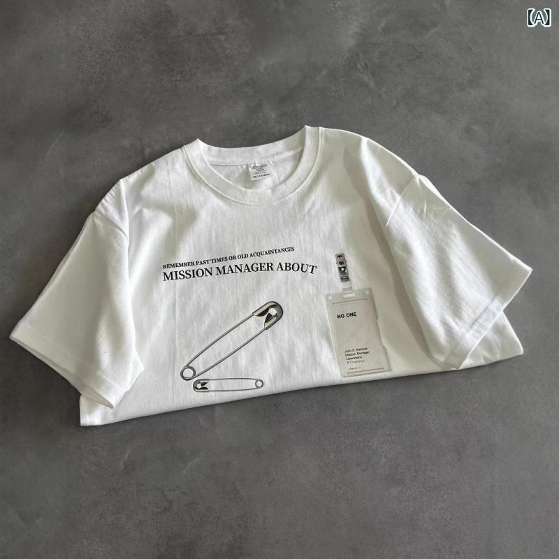 レディース 夏用 半袖 Tシャツ 綿素材 レトロ 個性的 プリント ゆったり シルエット カジュアル トップス 普段使い 軽量 吸湿速乾 リラックス スタイル