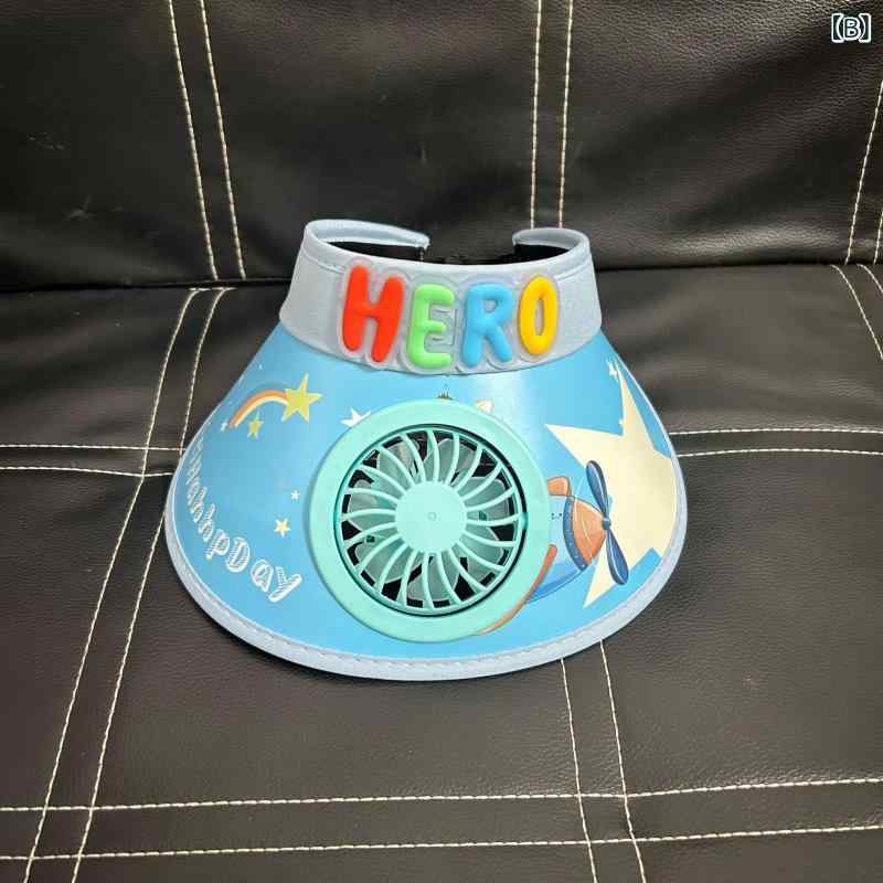 日よけ 帽子 キッズ 子供の 扇風機の 帽子の 夏の 日よけの 空の 男女の 子供のの ...