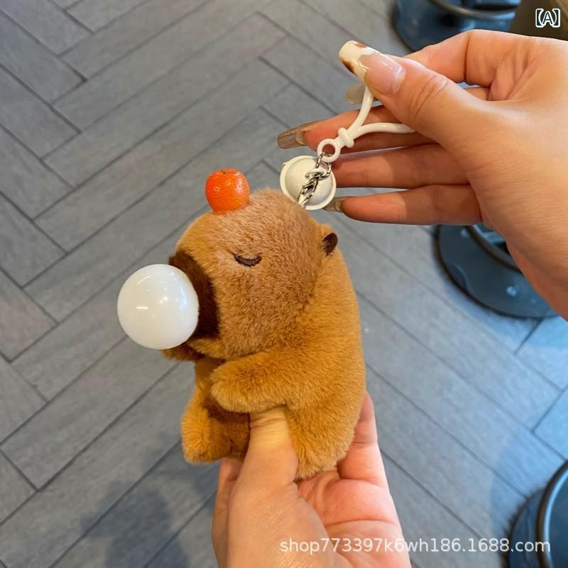 ぬいぐるみ カピバラ キーホルダー スクイーズ 癒し系 かわいい ふわふわ 音鳴る 泡が出る ぶら下げ 装飾 小物 キーチェーン バッグチャーム 動物 癒しグッズ ストレス解消 アニマル 雑貨 柔らかい マスコット デコレーション 飾り ぬいぐるみマスコ lcera111-10098289 LCE楽天市場店 サンプル画像2