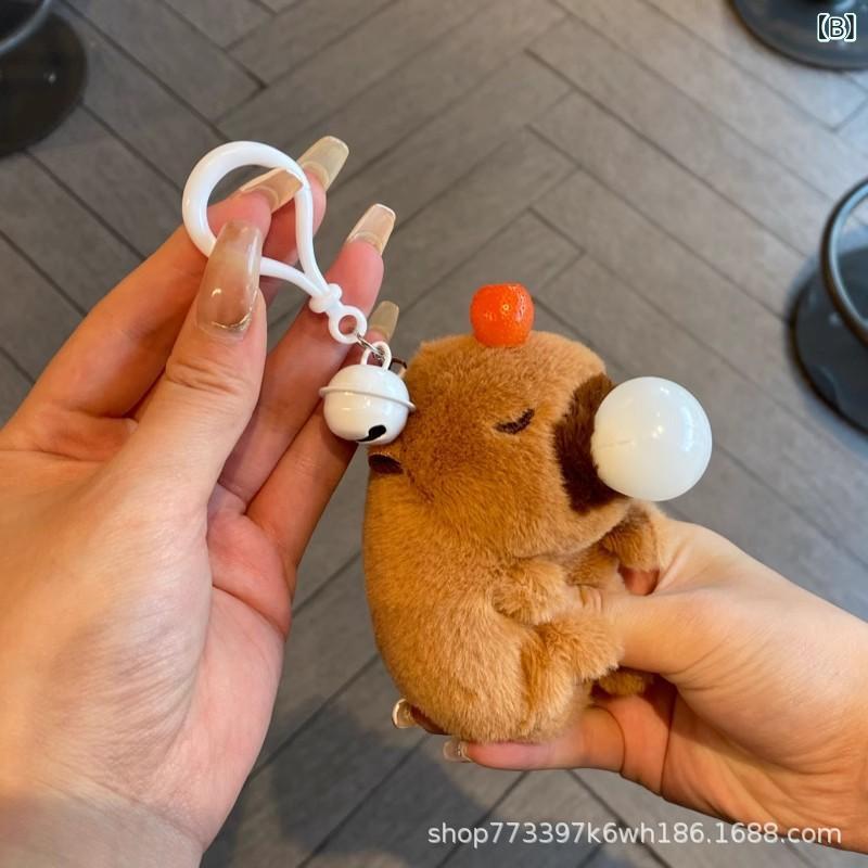 ぬいぐるみ カピバラ キーホルダー スクイーズ 癒し系 かわいい ふわふわ 音鳴る 泡が出る ぶら下げ 装飾 小物 キーチェーン バッグチャーム 動物 癒しグッズ ストレス解消 アニマル 雑貨 柔らかい マスコット デコレーション 飾り ぬいぐるみマスコ lcera111-10098289 LCE楽天市場店 サンプル画像3