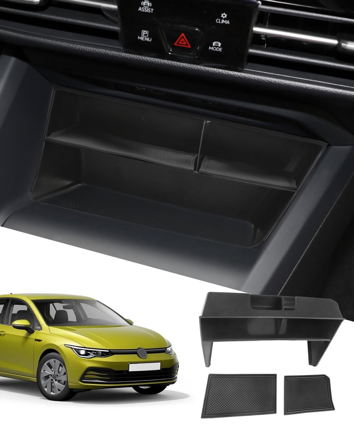 vw フォルクスワーゲン ゴルフ8 センターコンソールボックス ボックストレイ 車用専用 小物入れ 滑り止..