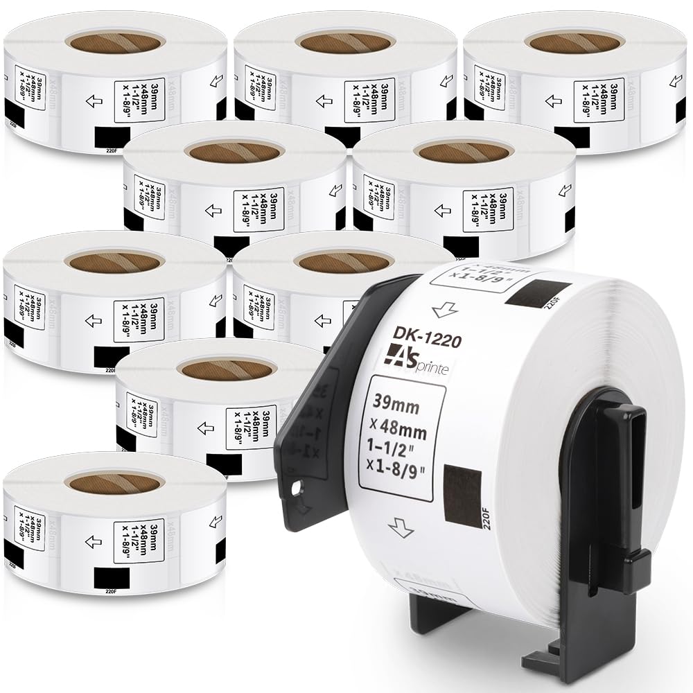 Rakuten - ブラザー用 長尺ラベル 食品表示用ラベル 39mm x 48mm 620枚/巻 感熱ステッカー紙ラベルプリンター 10ロールセット 互換性のある DKラベル 合計6200枚