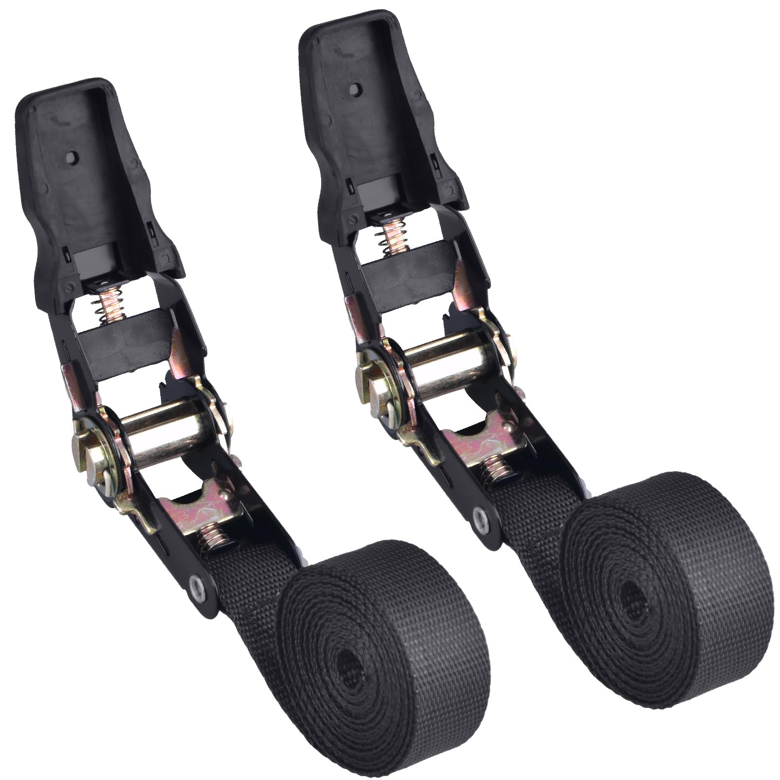 Rakuten - 荷締めベル トラチェット式 2m 3m 4m 5m タイダウンベルト ラッシングベルト 荷締機ベル ト固定ベルト 破断荷重800kg 締付 固定 引越し運搬用 多用途 ブラック 2.5cmx3m（2セット）