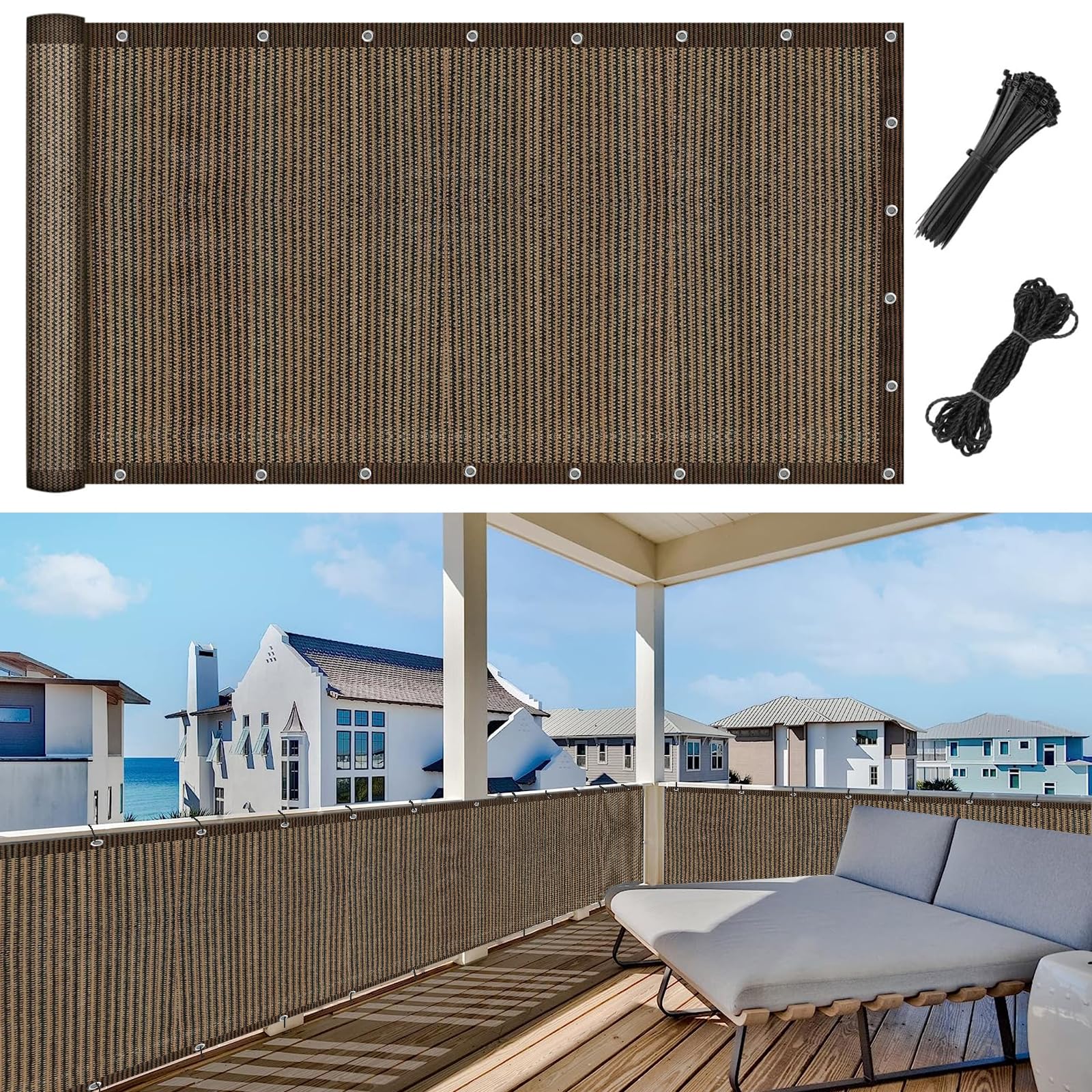 ベランダカーテン目隠し高密度ポリエチレン製ダークマスクを使用風通しが良く防音効果もある柵や窓ランキングにも選ばれています 紫外線対策で風通しが良い家の窓ベランダ快適空間プライバシー保護アイパッド目隠し