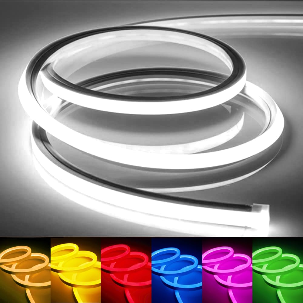 LEDテープライト 100V EL蛍光チューブ管 高輝度 屋外 防水 室内 LEDライト ネオンライト 切断可能 折り..
