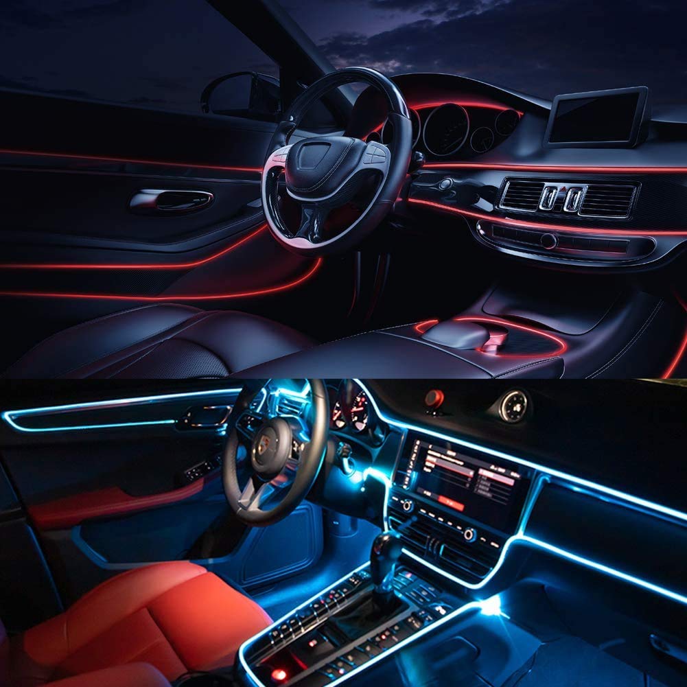 アンビエントライト 車 ledテープ 車内LEDライト ledテープライト: フットランプ インテリアライト シガーソケット RGB 8m 12V 高輝度 雰囲気ライト 無限調色 無段階調光 29種モード カット可能 車内装飾用ライト スマホアプリコントロール (8m)(2.0)