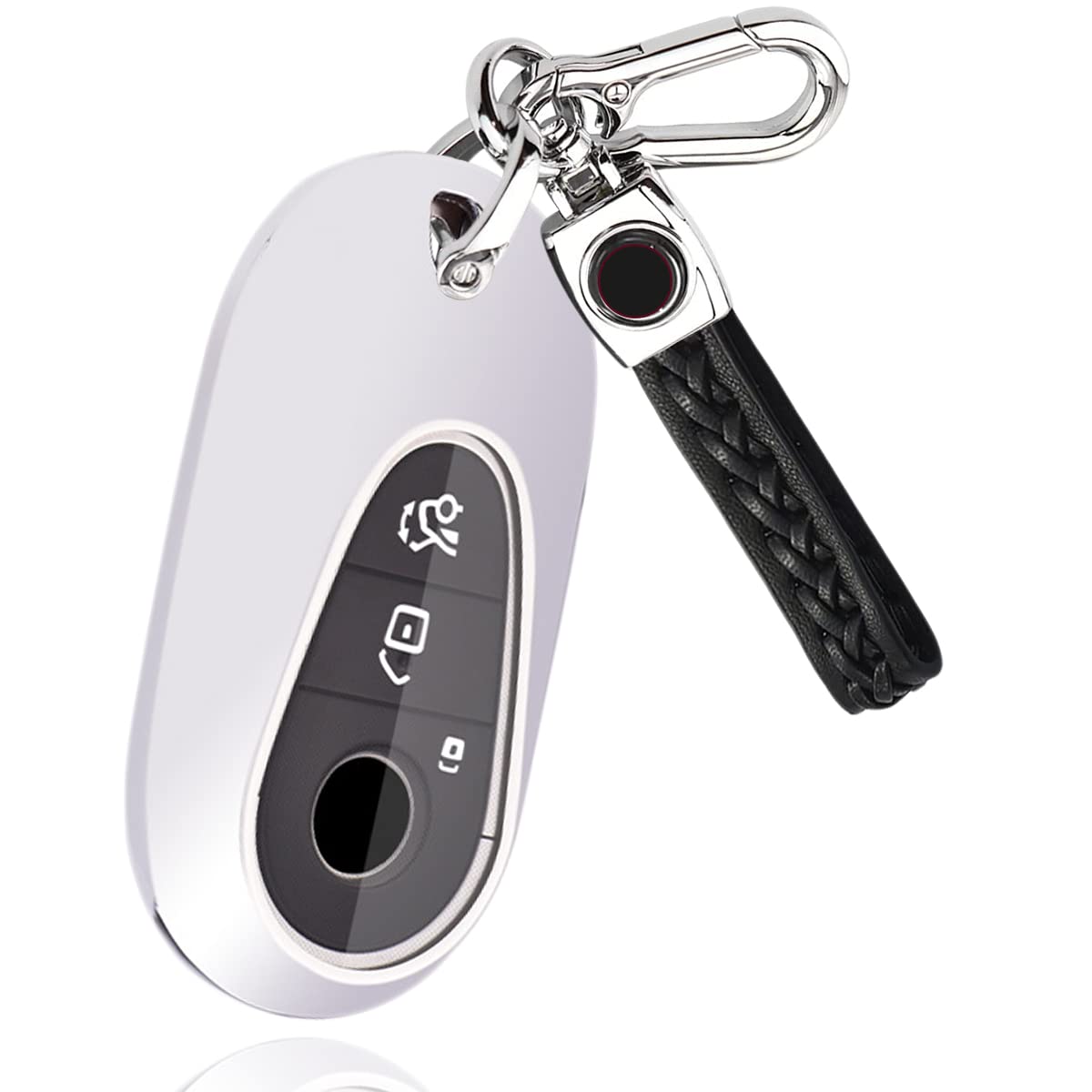 ベンツ キーケース S400d S500 S400L S450L S500L C200 4MATIC C220d アバンギャルド S クラス Cクラス スマートキーケース キーカバー TPU 軽量 シリコン スタイリッシュ 汚れ 滑り 傷 防止 (シルバー)