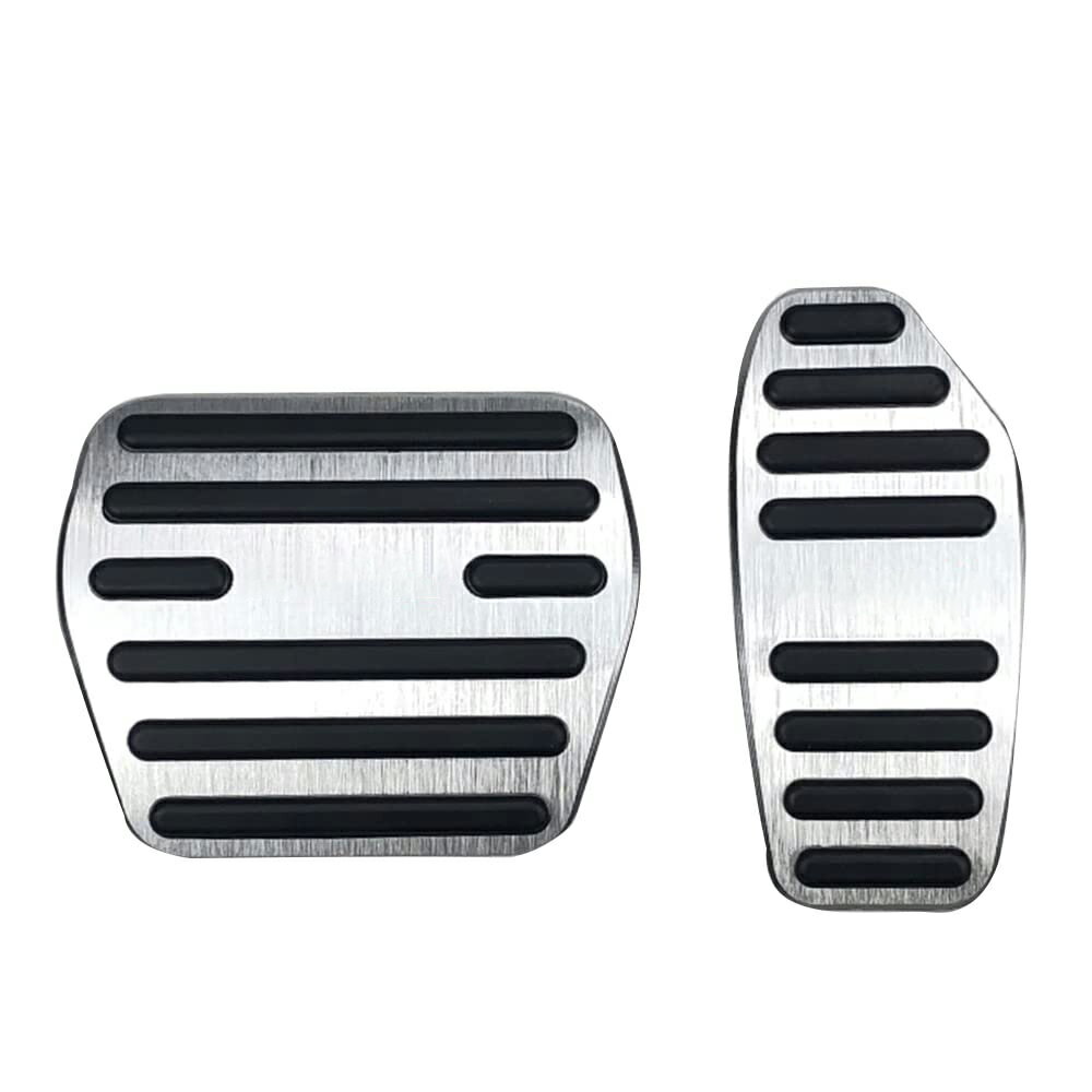【最新型】日産 専用設計 高品質 アルミ ペダル 工具不要 ブレーキ アクセル カバー 適合多数セレナ C27系 エクストレイル T32 デイズ B40系 ルークス B40系 キックス e-POWER P15系 新型ノート E13系 e-POWER 防キズ 防汚れ 滑り止め 2点セット（シルバ