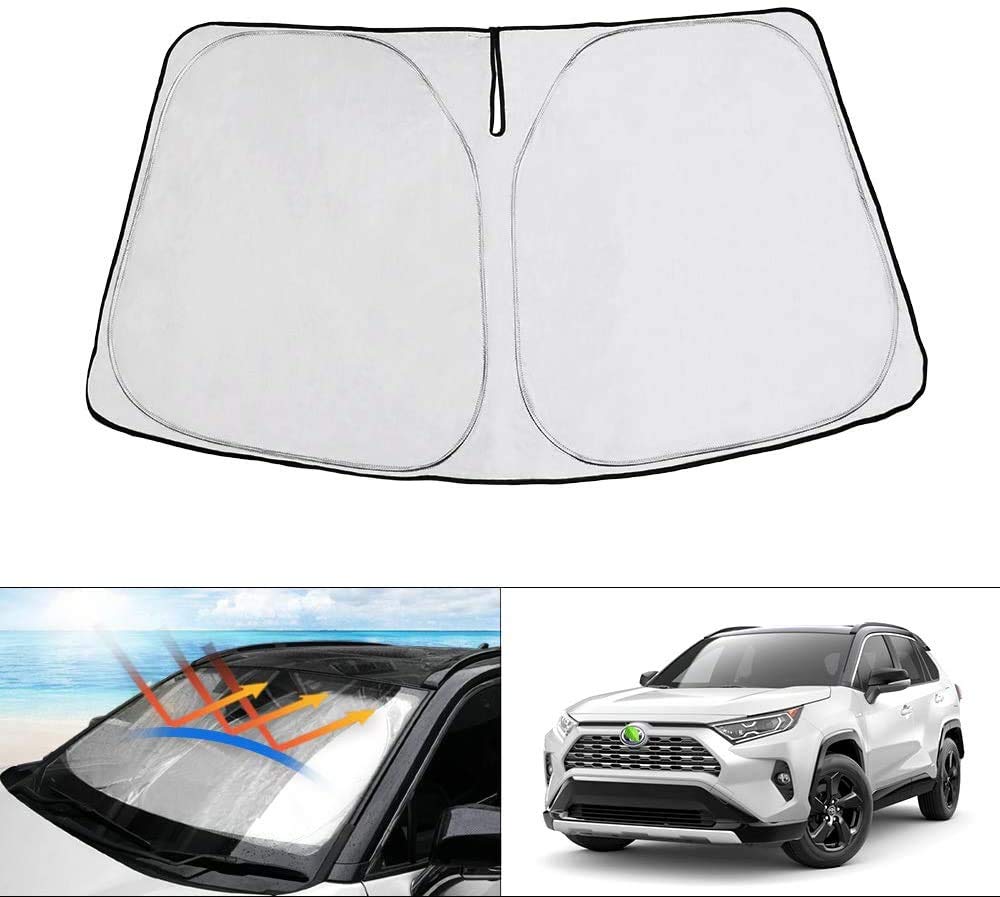 トヨタ RAV4 フロントサンシェード 50系 フロントガラス サンシェード シェードカーテン マルチサンシェード MXAA5# AXAH5# 2019年4月-現行 遮光率99% シェード 日よけ 車種専用 UVカット カスタムパーツ インテリア