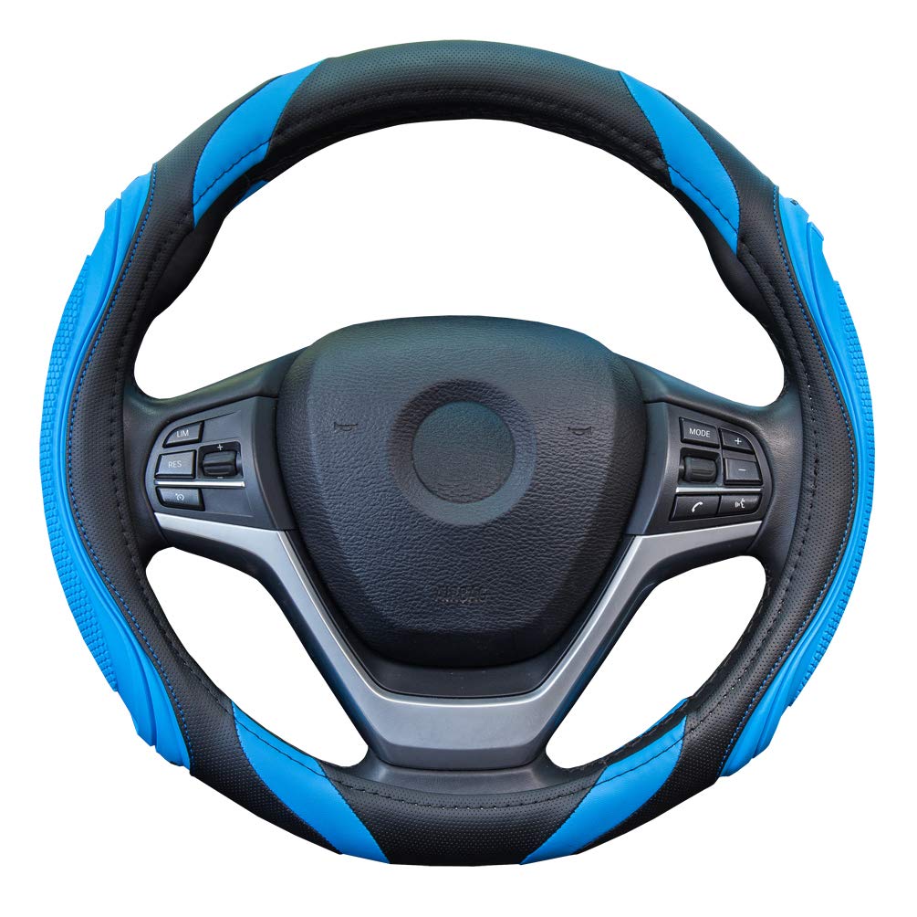 Rakuten - ハンドルカバー 軽自動車 シリコーン Sサイズ レザー おしゃれ 手触りよし ステアリングカバー グリップ感よし ブルー