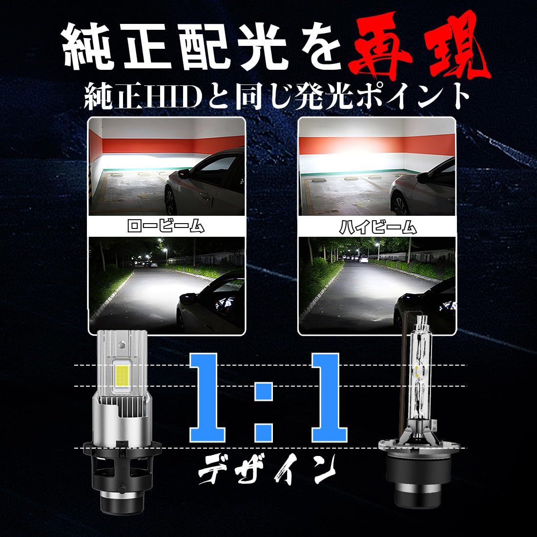 一体型 d2s led ヘッドライト ポン付け d2r ledバルブ 車検対応 ヘッドライトバルブ d2s led 爆光 led化 交換 35w 6500k 12V対応 キャンセラー内蔵 2個入り